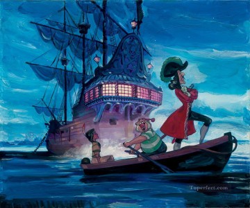 Dibujos animados de Tiger Lily y Hook para niños Pinturas al óleo